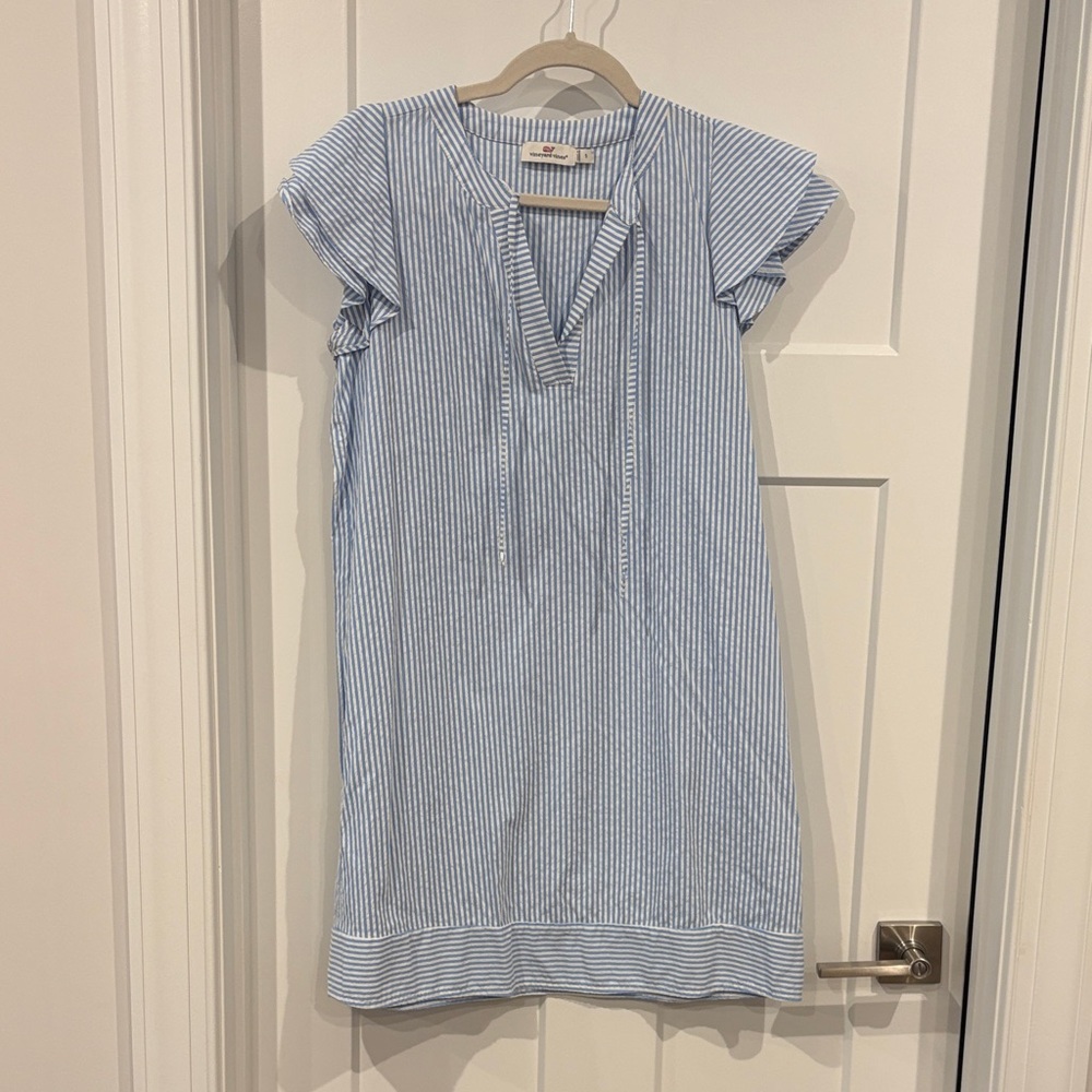 Vineyard Vines Light Blue and White Striped Dress
